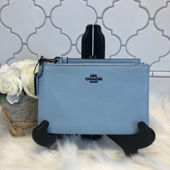 Coach Handbags - COACH - SMALL WRISTLET - PACIFIC BLUE 🖤